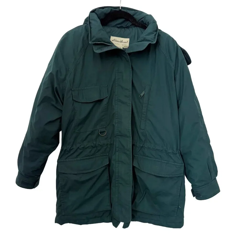 Eddie Bauer Green Snowline Goose Down Puffer Jacket Medium Gorpcore Vintage 90s